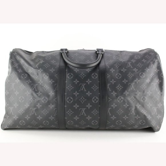 Louis Vuitton Monogram Eclipse Keepall Bandouliere 55 with Strap 1LVJ1227 - Picture 9 of 12